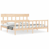 Bed Frame without Mattress 183x203 cm King Solid Wood Pine - Front View