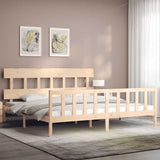 Bed Frame without Mattress 183x203 cm King Solid Wood Pine - Top-Down View