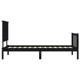 Bed Frame without Mattress Black 90x190 cm Solid Wood Pine