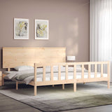 Bed Frame without Mattress 183x203 cm King Solid Wood Pine - Top-Down View