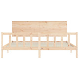 Bed Frame without Mattress 183x203 cm King Solid Wood Pine