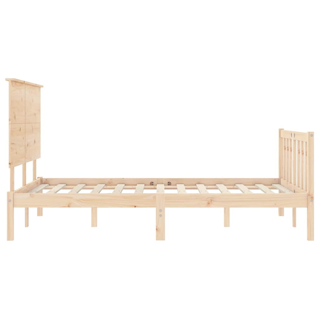 Bed Frame without Mattress 183x203 cm King Solid Wood Pine