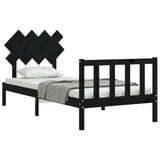 Bed Frame without Mattress Black 90x190 cm Solid Wood Pine - Top-Down View
