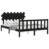 Bed Frame without Mattress Black 150x200 cm Solid Wood Pine - Top-Down View