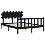 Bed Frame without Mattress Black 150x200 cm Solid Wood Pine