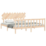 Bed Frame without Mattress 183x203 cm King Solid Wood Pine - Side View