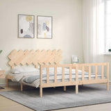 Bed Frame without Mattress 183x203 cm King Solid Wood Pine - Top-Down View