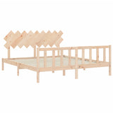 Bed Frame without Mattress 183x203 cm King Solid Wood Pine - 45-Degree Angle