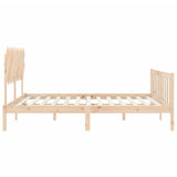 Bed Frame without Mattress 183x203 cm King Solid Wood Pine - Close-Up Angle