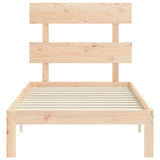 Bed Frame without Mattress 90x190 cm Solid Wood Pine - Rear View