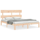 Bed Frame without Mattress 150x200 cm Solid Wood Pine - Front View