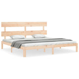 Bed Frame without Mattress 183x203 cm King Solid Wood Pine - Front View