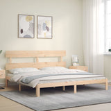 Bed Frame without Mattress 183x203 cm King Solid Wood Pine - Side View