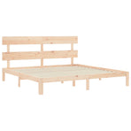 Bed Frame without Mattress 183x203 cm King Solid Wood Pine