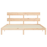 Bed Frame without Mattress 183x203 cm King Solid Wood Pine - Rear View