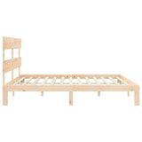 Bed Frame without Mattress 183x203 cm King Solid Wood Pine - Close-Up Angle