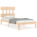 Bed Frame without Mattress 90x190 cm Solid Wood Pine - Front View