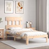 Bed Frame without Mattress 90x190 cm Solid Wood Pine - Side View