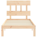 Bed Frame without Mattress 90x190 cm Solid Wood Pine - Rear View
