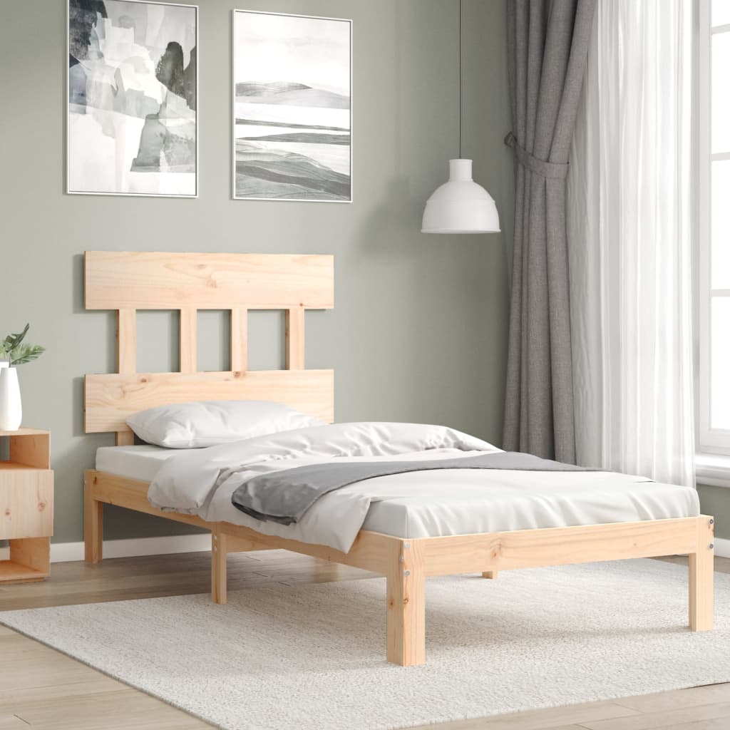 Bed Frame without Mattress 90x190 cm Solid Wood Pine