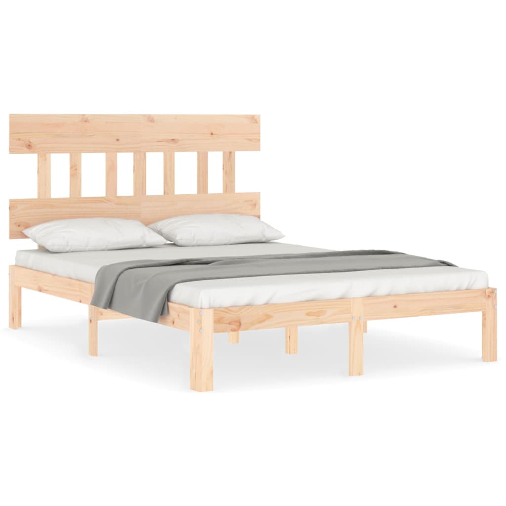 Bed Frame without Mattress 135x190 cm Solid Wood Pine