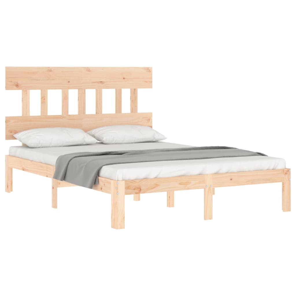 Bed Frame without Mattress 135x190 cm Solid Wood Pine