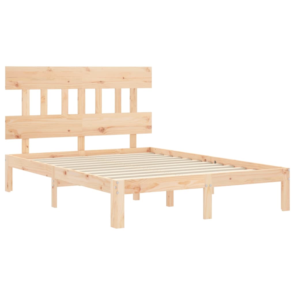 Bed Frame without Mattress 135x190 cm Solid Wood Pine