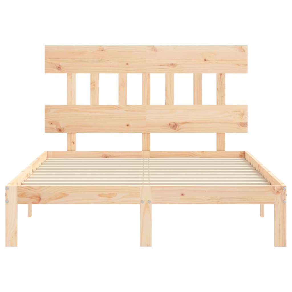 Bed Frame without Mattress 135x190 cm Solid Wood Pine