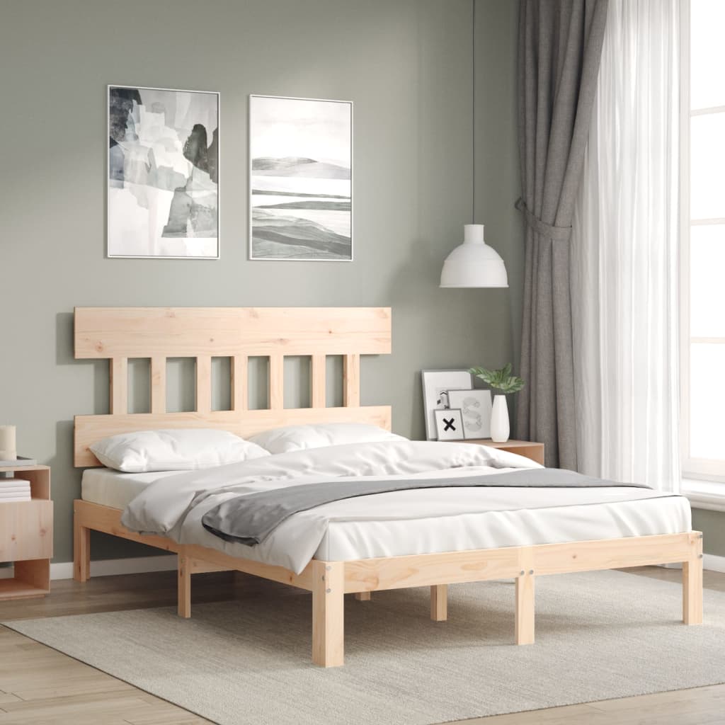 Bed Frame without Mattress 135x190 cm Solid Wood Pine