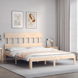 Bed Frame without Mattress 150x200 cm Solid Wood Pine - Side View