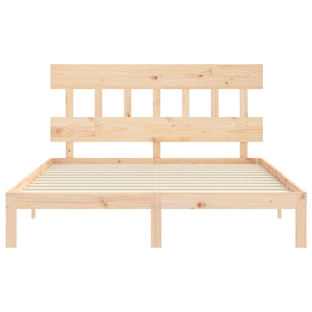 Bed Frame without Mattress 150x200 cm Solid Wood Pine