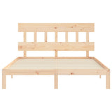 Bed Frame without Mattress 150x200 cm Solid Wood Pine - Rear View