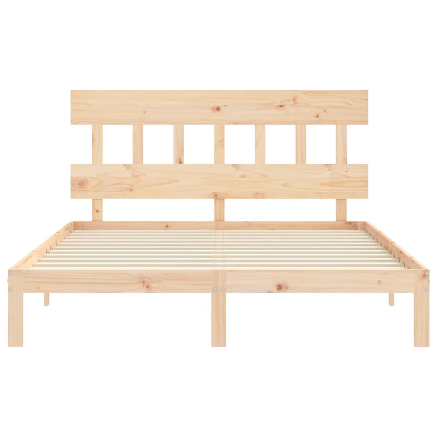 Bed Frame without Mattress 150x200 cm Solid Wood Pine