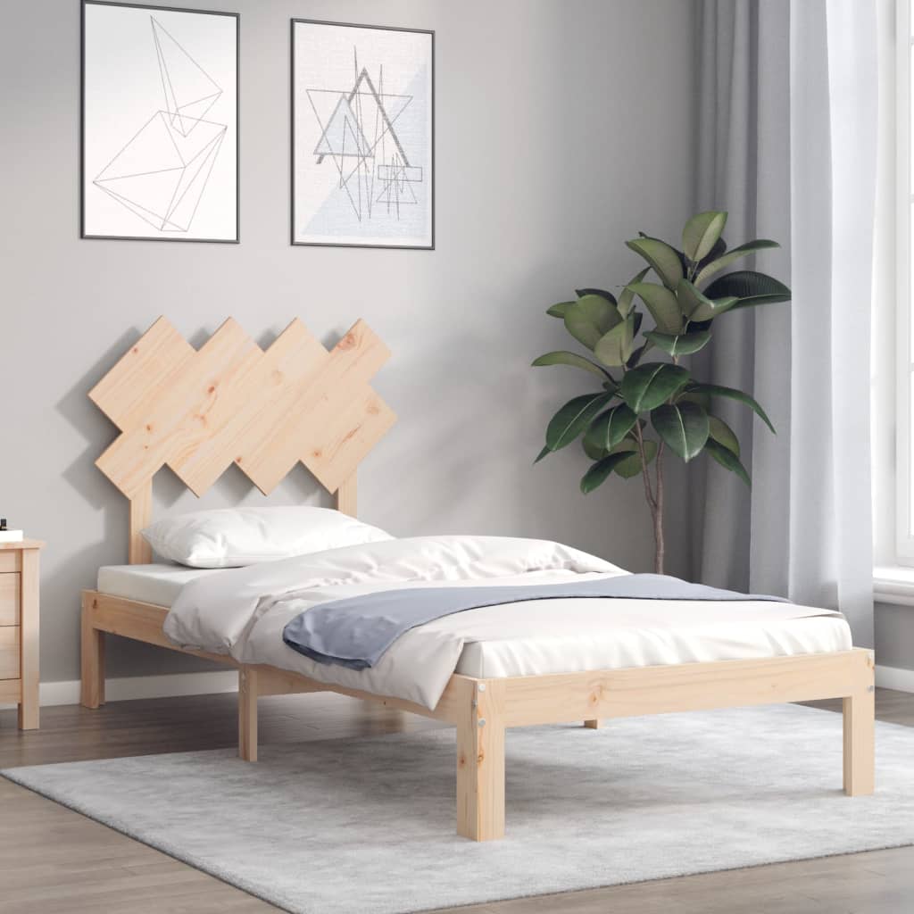 Bed Frame without Mattress 90x190 cm Solid Wood Pine