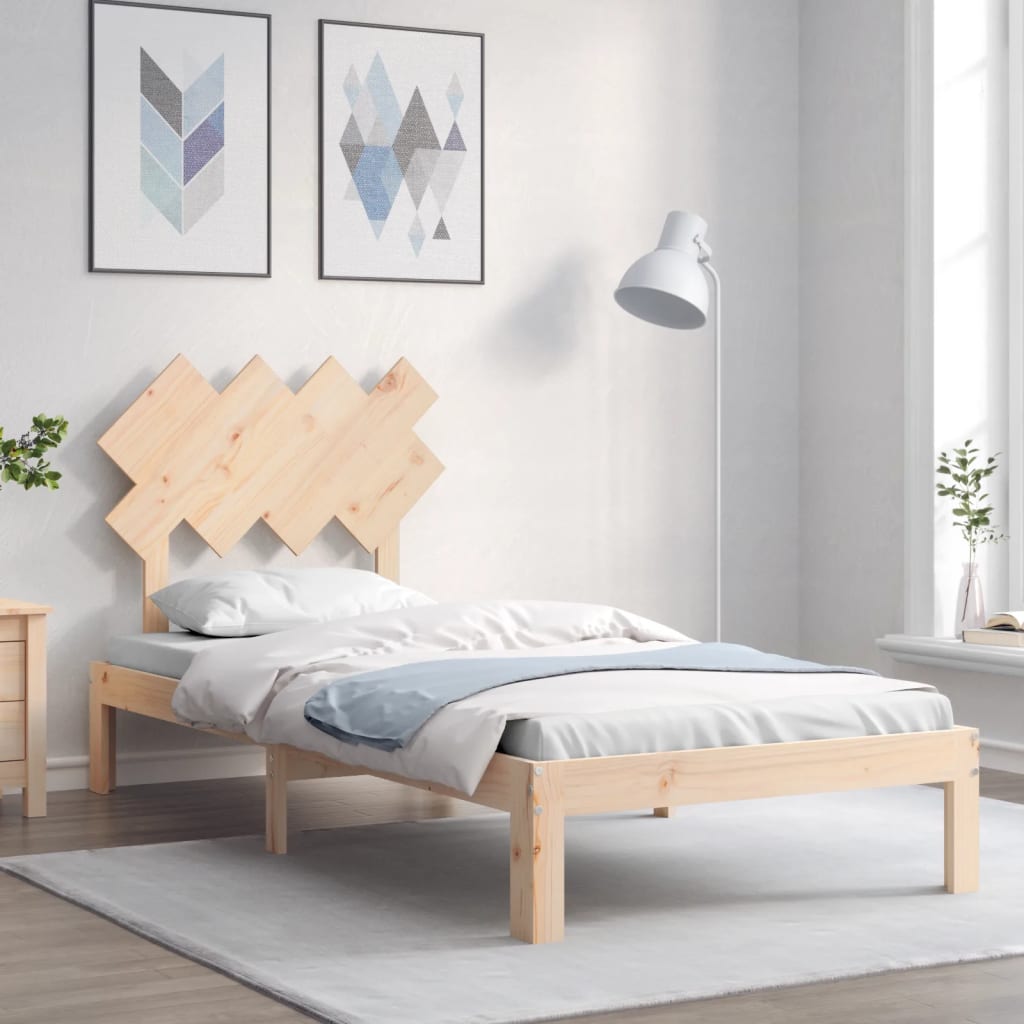 Bed Frame without Mattress 90x190 cm Solid Wood Pine