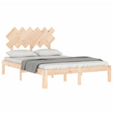 Bed Frame without Mattress 135x190 cm Solid Wood Pine - Side View
