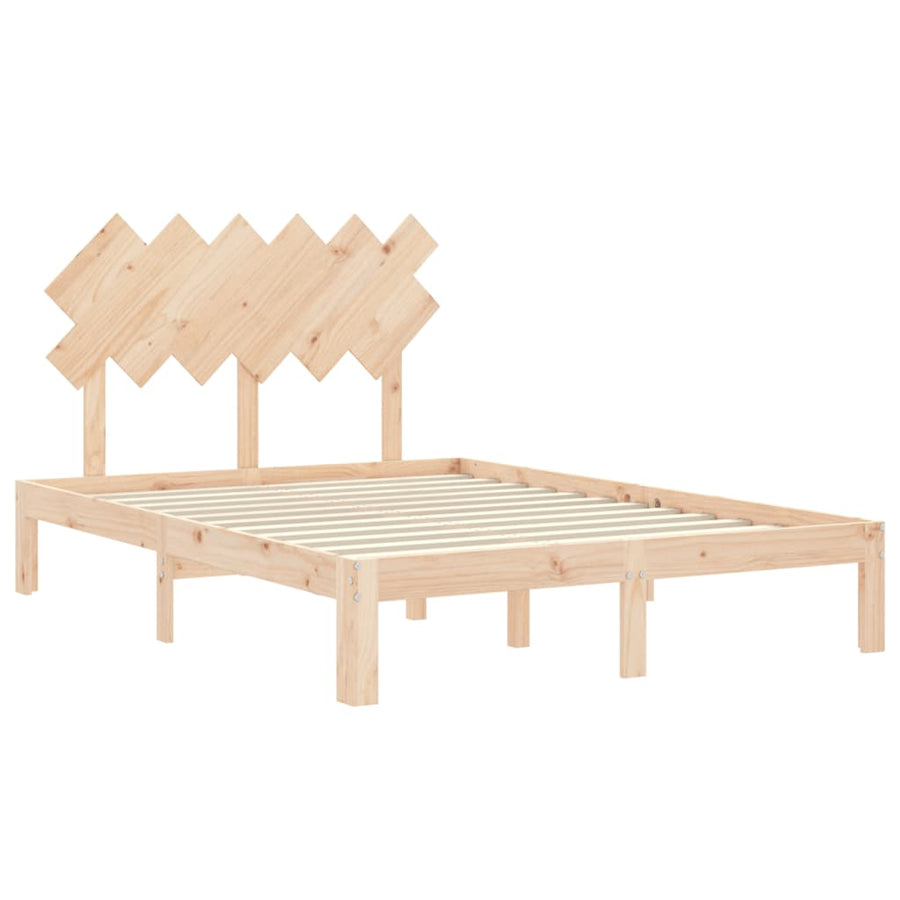 Bed Frame without Mattress 135x190 cm Solid Wood Pine