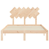 Bed Frame without Mattress 135x190 cm Solid Wood Pine - Rear View