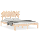Bed Frame without Mattress 150x200 cm Solid Wood Pine - Front View