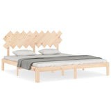 Bed Frame without Mattress 183x203 cm King Solid Wood Pine - Front View