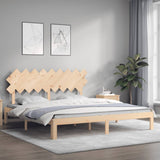 Bed Frame without Mattress 183x203 cm King Solid Wood Pine - Side View