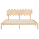 Bed Frame without Mattress 183x203 cm King Solid Wood Pine - Rear View