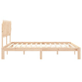 Bed Frame without Mattress 183x203 cm King Solid Wood Pine - Close-Up Angle
