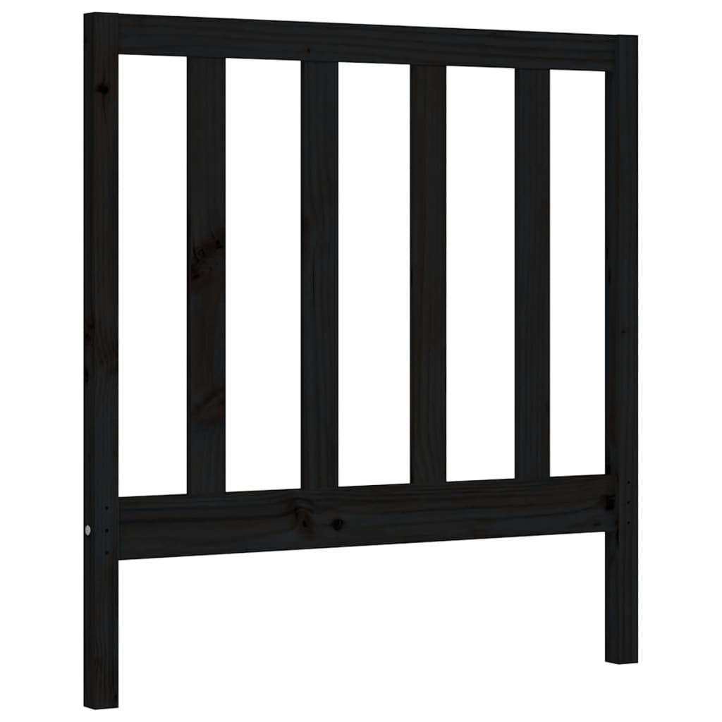 Bed Frame without Mattress Black 90x190 cm Solid Wood Pine
