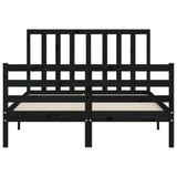 Bed Frame without Mattress Black 135x190 cm Solid Wood Pine