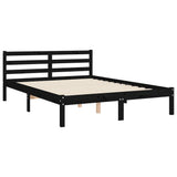 Bed Frame without Mattress Black 135x190 cm Solid Wood Pine - Extra Image