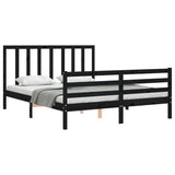 Bed Frame without Mattress Black 150x200 cm Solid Wood Pine - Top-Down View