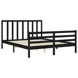 Bed Frame without Mattress Black 150x200 cm Solid Wood Pine