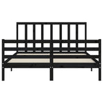 Bed Frame without Mattress Black 150x200 cm Solid Wood Pine
