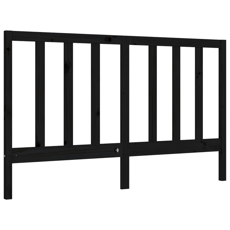 Bed Frame without Mattress Black 150x200 cm Solid Wood Pine